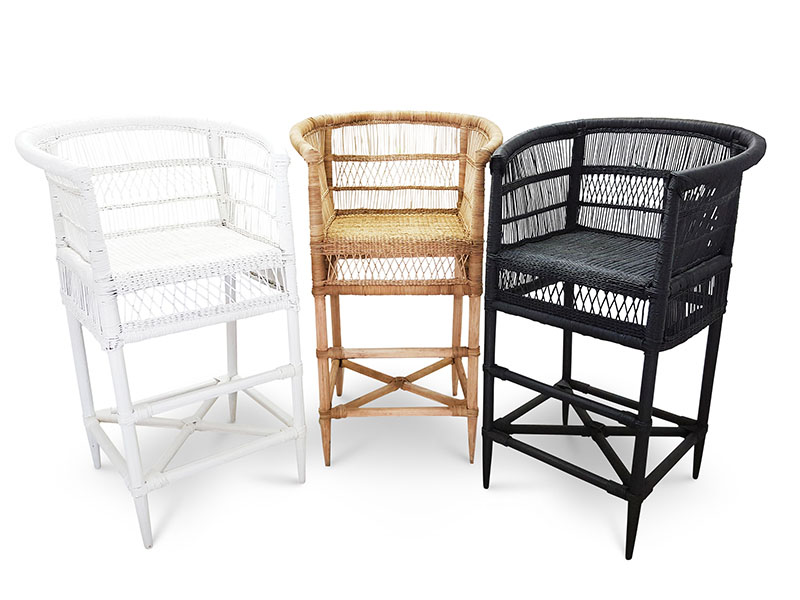 Malawi Rattan Bar Stool